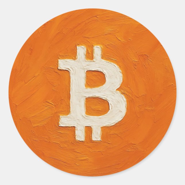 Bitcoin Standard (Oil, Style: 1) Classic Round Sticker (Front)