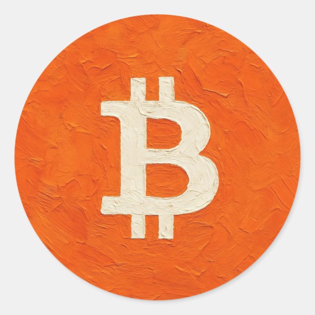 Bitcoin Standard (Oil, Style: 4) Classic Round Sticker (Front)