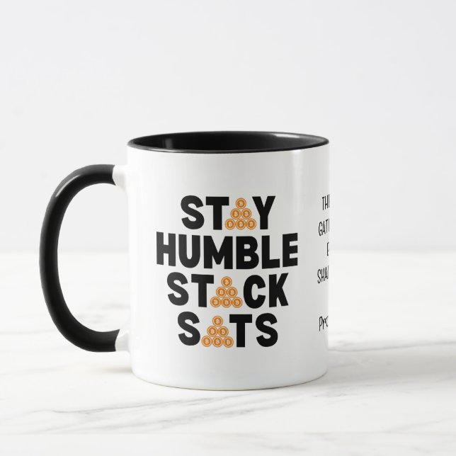 Bitcoin STAY HUMBLE STACK SATS Crypto Investor Mug (Left)