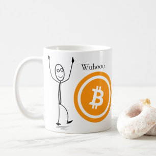 Bitcoin Stick figure Coffee Mug Customizable