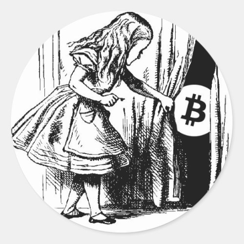 Bitcoin Sticker Alice in Wonderland