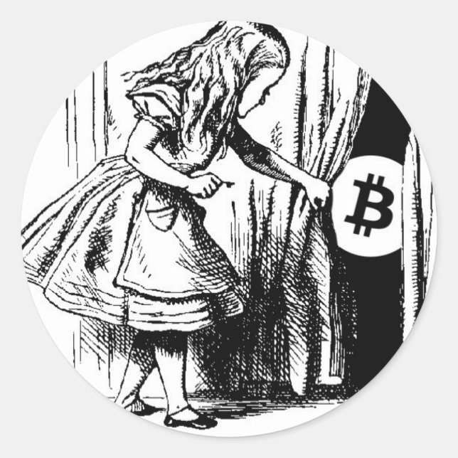 Bitcoin Sticker Alice in Wonderland (Front)