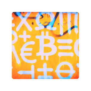 Bitcoin Street Art (Orange Painting No. 1)