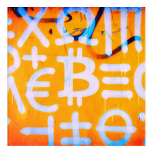 Bitcoin Street Art (Orange Painting No. 1)