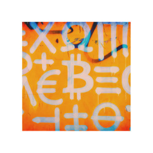 Bitcoin Street Art (Orange Painting No. 1)