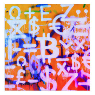 Bitcoin Street Art (Orange Painting No. 2)