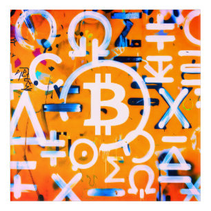 Bitcoin Street Art (Orange Painting No. 3)