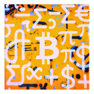 Bitcoin Street Art (Orange Painting No. 4)