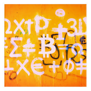 Bitcoin Street Art (Orange Painting No. 5)