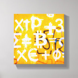 Bitcoin Street Art (Orange Painting No. 5) Canvas Print