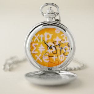 Bitcoin Street Art (Orange Painting No. 5) Pocket Watch