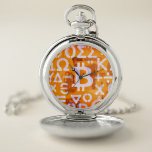 Bitcoin Street Art (Orange Painting No. 6) Pocket Watch