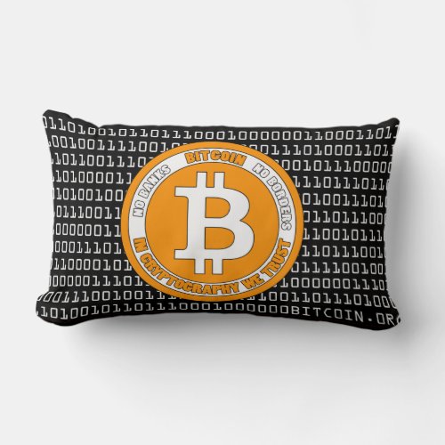 Bitcoin Style Pillow with binary code _ M1