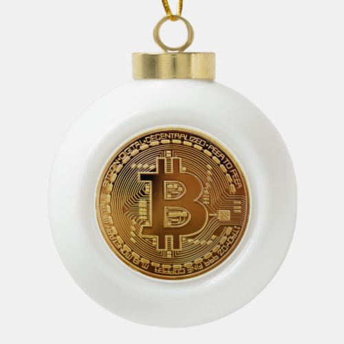 Bitcoin Symbol Logo Graph Christmas Bell Ornament