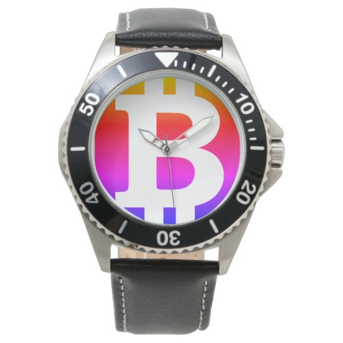 Bitcoin symbol  rainbow watch