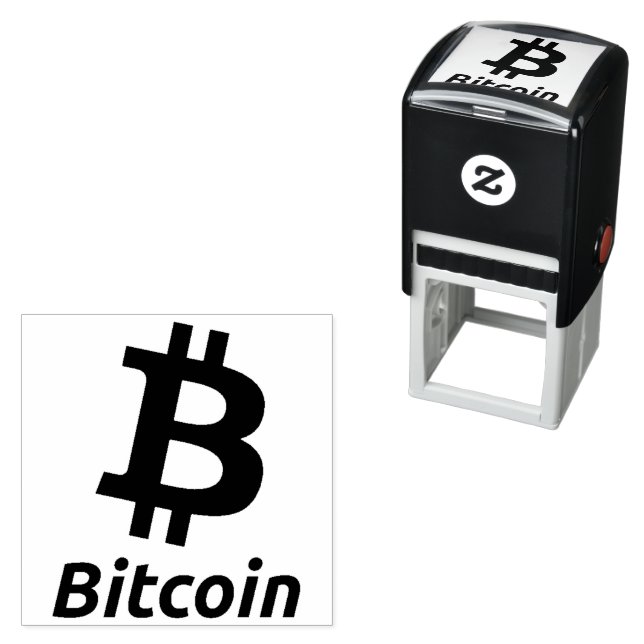 Bitcoin Symbol Self Inking Rubber Stamp ₿ (In Situ)