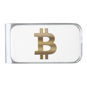 Bitcoin Symbol Silver Finish Money Clip