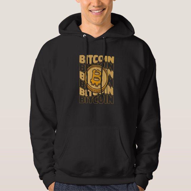 Bitcoin Text Blockchains Crypto Cryptocurrency Bit Hoodie (Front)