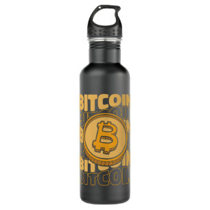 Bitcoin Text Blockchains Crypto Cryptocurrency Bit Stainless Steel Water Bottle