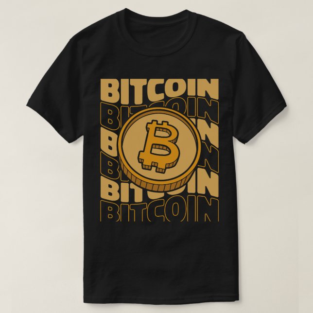 Bitcoin Text Blockchains Crypto Cryptocurrency Bit T-Shirt (Design Front)