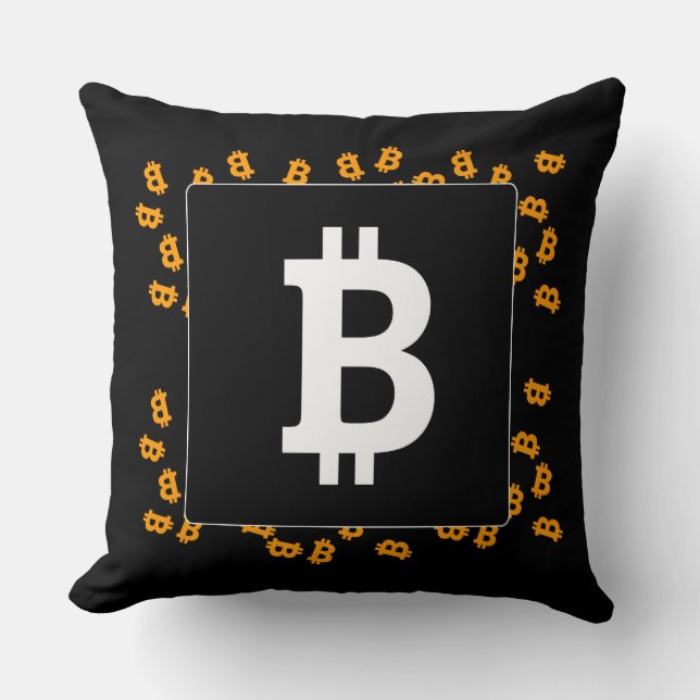 Bitcoin Throw Pillow (Front)