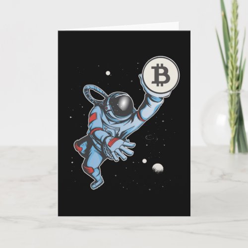 Bitcoin to the moon Astronaut Card