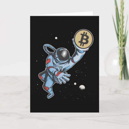 Bitcoin to the moon Astronaut Card