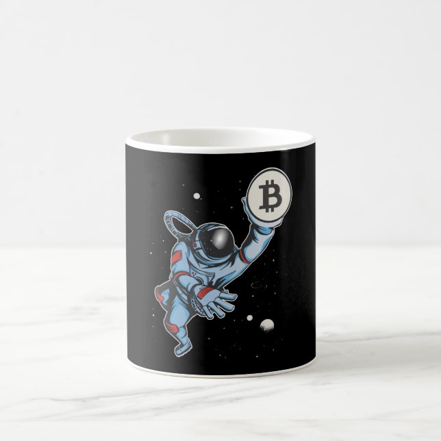 Bitcoin to the moon Astronaut Coffee Mug (Center)