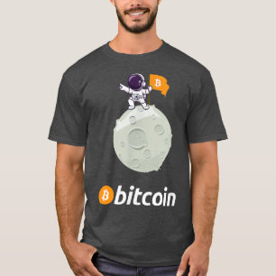 Bitcoin to the Moon Astronaut Crypto Currency BTC  T-Shirt