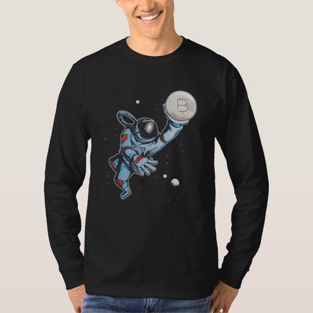 Bitcoin to the moon Astronaut T-Shirt (Front)