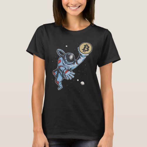 Bitcoin to the moon Astronaut T_Shirt