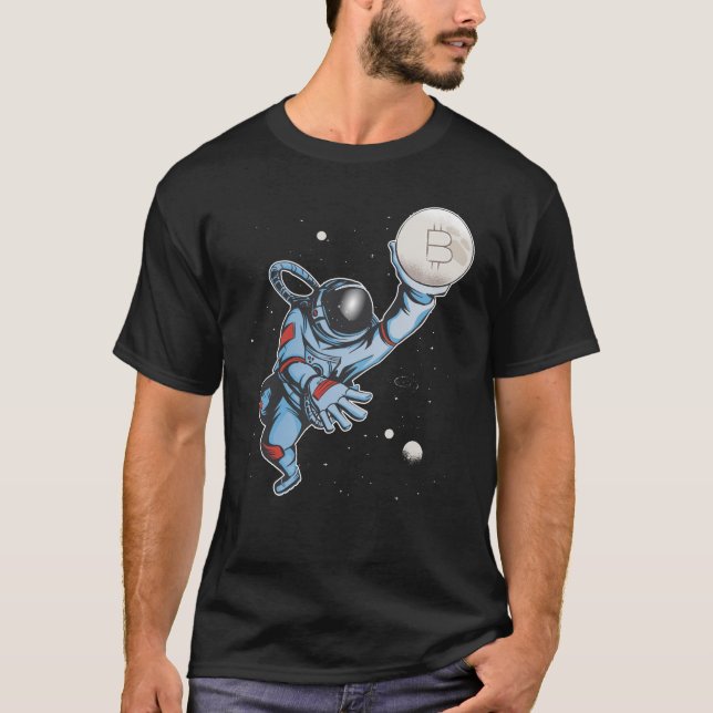 Bitcoin to the moon Astronaut T-Shirt (Front)