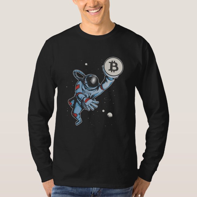 Bitcoin to the moon Astronaut T-Shirt (Front)