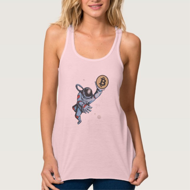 Bitcoin to the moon Astronaut Tank Top (Front)