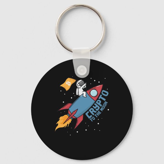 Bitcoin to The Moon Crypto Hype Keychain (Front)