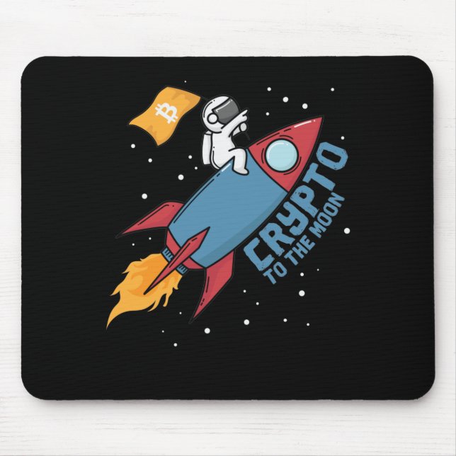 Bitcoin to The Moon Crypto Hype Mouse Pad (Front)