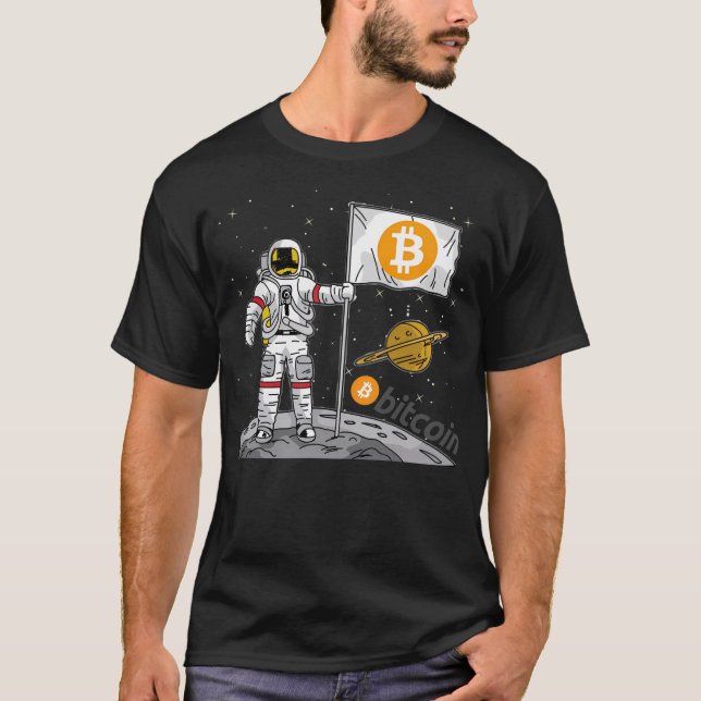 Bitcoin To The Moon Dabbing T-Shirt (Front)
