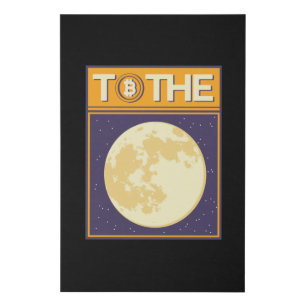 Bitcoin To The Moon Space BTC Faux Canvas Print