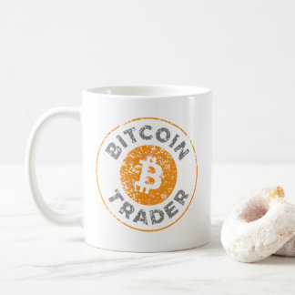 Bitcoin Trader Grunge Text Circle Outline Coffee Mug