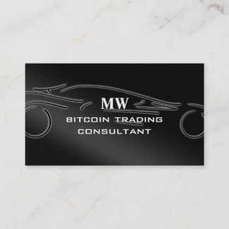 Bitcoin Trading Consultant, silver sports car logo Business Card