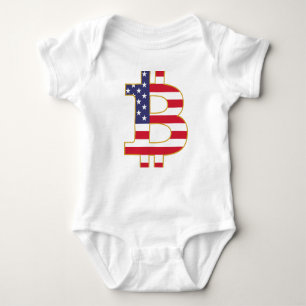 Bitcoin USA Flag - Btc Crypto Baby Bodysuit