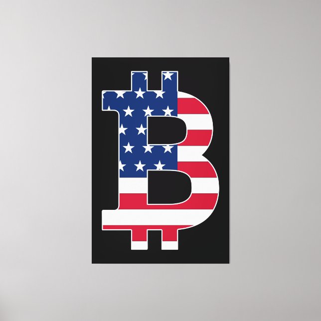BitCoin USA Flag Canvas Print (Front)