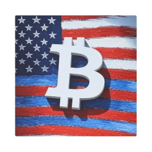 Bitcoin USA Metal Print