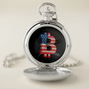 Bitcoin USA Pixel ₿ Pocket Watch