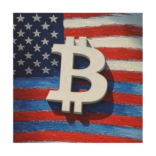 Bitcoin USA Wood Wall Art