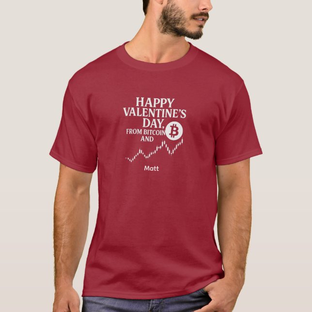 Bitcoin Valentine Chart Trend Trader T-Shirt (Front)
