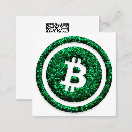 Bitcoin Wallet QR Code Bit Me Logo Square Business Card