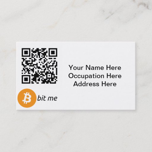 Customizable Bitcoin Wallet QR Code Business Cards