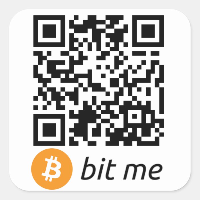 Bitcoin Wallet QR Code Sticker