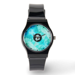 Bitcoin Watercolor (Style 3 - Beach Life) Watch